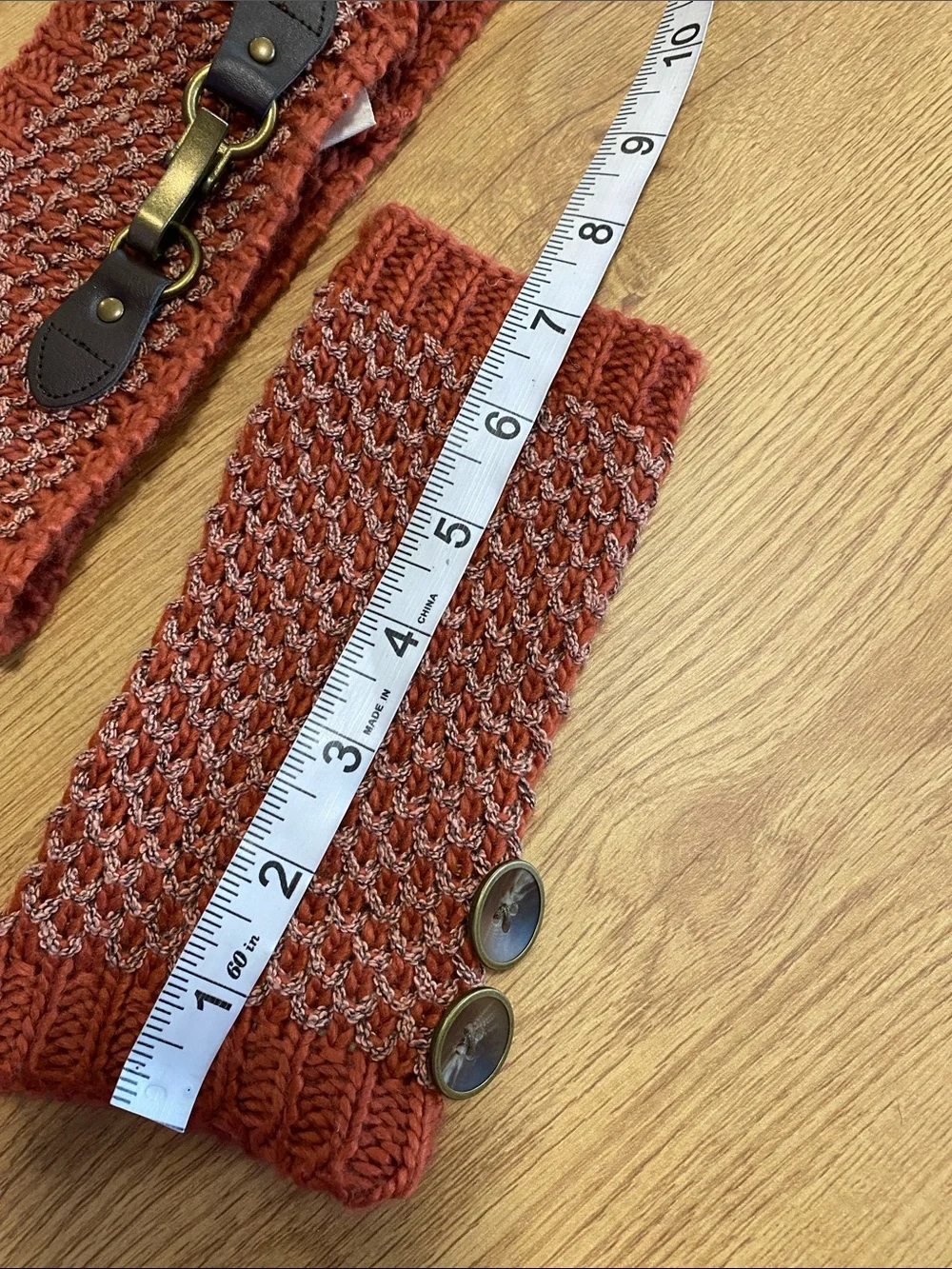 Simply Noelle Rust and Cream Knit Accessory Set